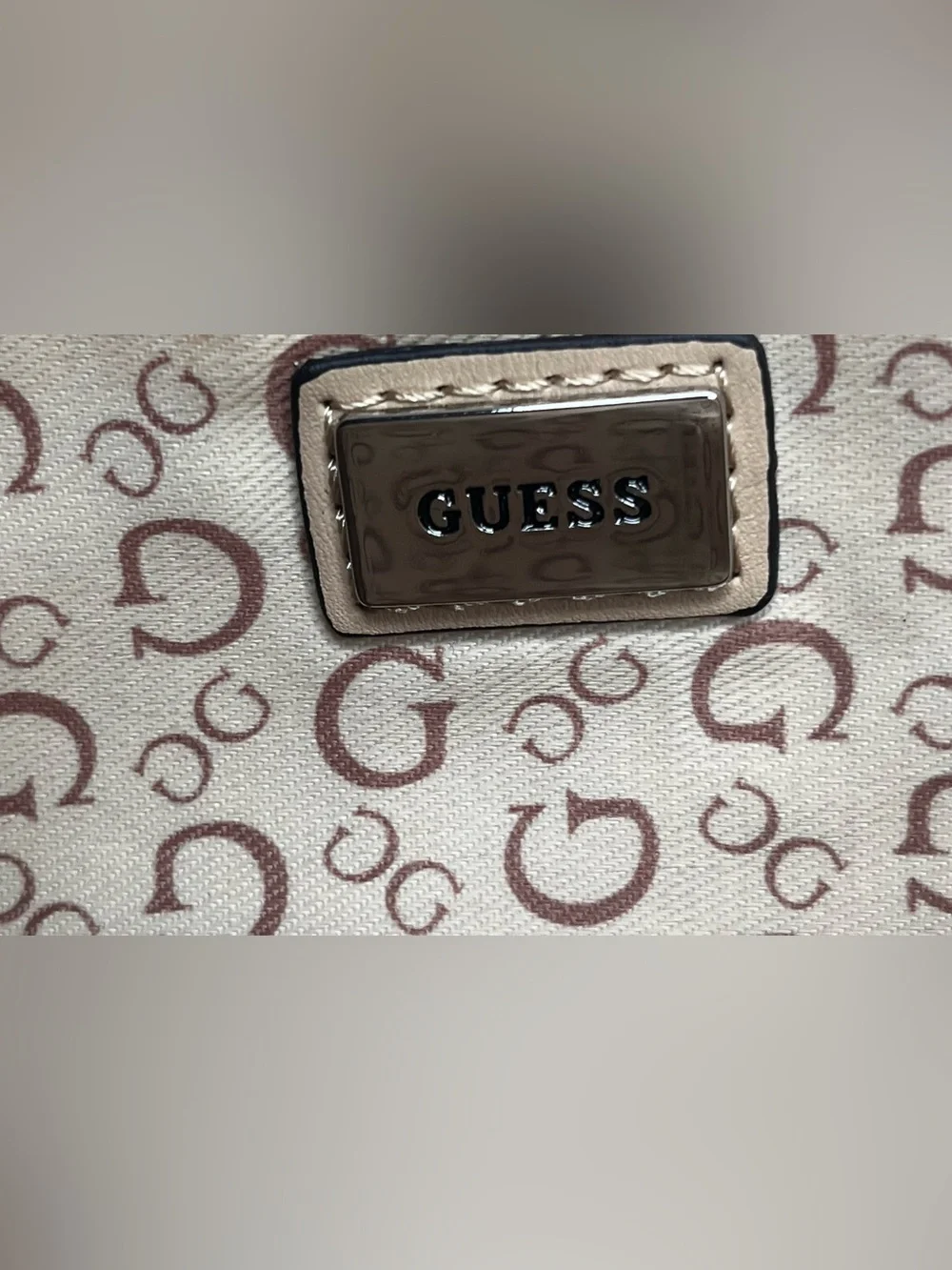 GUESS Black Monogram Tote Bag